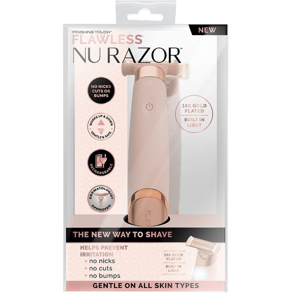 18K gold-plated NU Razor Finishing Touch Total Dry-shave Dermatologist approved